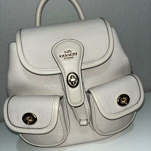 Coach Hadley Backpack Purse (Chalk/Pebbled Leather)